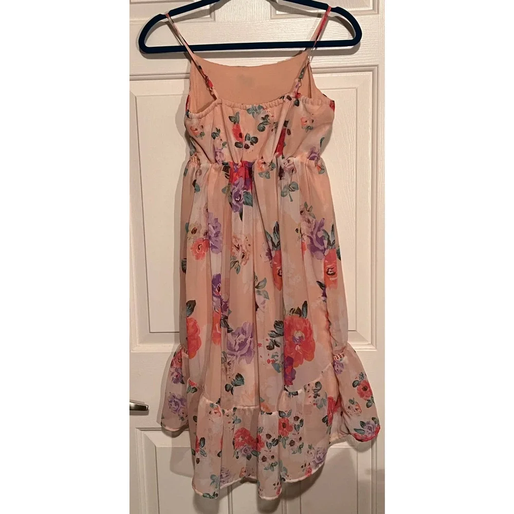 Children's Place Peach Floral‎ Purple Green Pink Size L 10-12 29 1/2